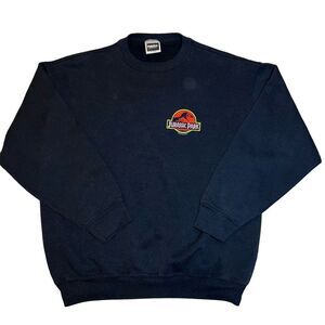Vintage 1992 Jurassic Park Promo Sweatshirt Men's Size XL Black Chest Logo